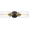 Archives Collection 2-Light Clear Glass Farmhouse Bath Vanity Light Antique Bronze
