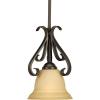 Progress Lighting 1-Light Mini-Pendant Light Fixture, Bell-Shaped, Tea-Colored Shade, Torino Collection, Forged Bronze, P5153-77(Forged Bronze)