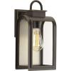 Progress Lighting 1-Light Small Wall Lantern, Refuge Collection, Outdoor, P6030-108, Oil Rubbed Bronze