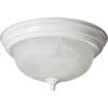 Progress Lighting 3-Light Ceiling Light, Flush Mount Ceiling Light Fixture for Interior Kitchen Lights, Hallway, Bedroom, Living Room, 15-1/4-Inch by 6-5/8-Inch, Brushed Nickel, Alabaster Glass Shade(White)