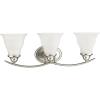 Progress Lighting 3-Light Etched Glass Traditional Bath Vanity Light, Trinity Collection, Indoor, P3192-09, Brushed Nickel(Nickel)