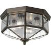 Progress Lighting 4-Light Beveled Glass 11-1/8″ Close-to-Ceiling, Indoor, P5789-20, Antique Bronze(Bronze)