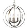 Progress Lighting 4-Light Foyer Pendant, Equinox Collection, Indoor, P3827-126, Burnished Silver(Gray)
