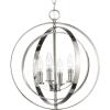 Progress Lighting 4-Light Foyer Pendant, Equinox Collection, Indoor, P3827-126, Burnished Silver(Polished Nickel)