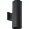 Progress Lighting 5-Inch Cylinder Outdoor LED Wall Sconce, 2-Light Modern Wall Mount LED Up and Down Lights, Interior and Exterior Lighting for Home or Porch, Aluminum, Black (P5675-31/30K)
