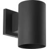 Progress Lighting 5-Inch Cylinder Outdoor Wall Sconce, 1-Light Modern Wall Mount Light, Interior and Exterior Lighting for Home or Porch, Polycarbonate, Good for Coastal Areas, White (P5712-30)(Black)