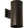 Progress Lighting 6-Inch Cylinder Outdoor LED Wall Sconce, 1-Light Modern Wall Mount LED Light, Interior and Exterior Lighting for Home or Porch, Aluminum, Black (P5641-31/30K)(Bronze)