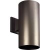 Progress Lighting 6-Inch Cylinder Outdoor Wall Sconce, 1-Light Modern Wall Mount Light, Interior and Exterior Lighting for Home or Porch, Aluminum Construction, Black (P5641-31)(Bronze)