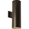 Progress Lighting 6-Inch Cylinder Outdoor Wall Sconce, 2-Light Modern Wall Mount Up and Down Lights, Interior and Exterior Lighting for Home or Porch, Aluminum Construction, Metallic Gray (P5642-82)(Bronze)