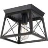 Progress Lighting Briarwood Collection 2-Light Ceiling Light, Flush Mount Ceiling Light Fixture for Interior Kitchen Lights, Hallway, Bedroom, Living Room, 12-Inch by 6-Inch, Galvanized Finish(Textured Black)