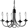 Progress Lighting Five-Light White Candles Traditional Chandelier Light, P4008-31, Textured Black(Black)