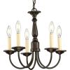 Progress Lighting Five-Light White Candles Traditional Chandelier Light, P4008-31, Textured Black(Bronze)