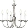 Progress Lighting Five-Light White Candles Traditional Chandelier Light, P4008-31, Textured Black(Nickel)