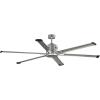 Progress Lighting P250017-152 Dual Mount Ceiling Fan, Indoor/Outdoor Nickel with Wall Control, 72-Inch