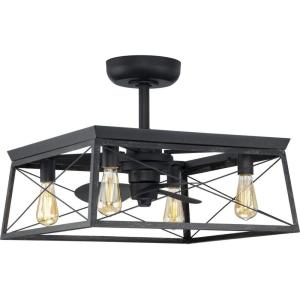 Briarwood Collection 22-Inch 3-Blade AC Motor Farmhouse Ceiling Fan Galvanized(Matte Black)