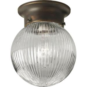 Progress Lighting 1-Light Glass Globe 6-3/8″ Close-to-Ceiling, Indoor, P3599-20, Antique Bronze(Bronze)