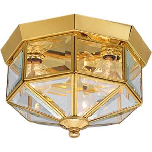 Progress Lighting 3-Light Beveled Glass 9-3/4″ Close-to-Ceiling, Indoor, P5788-20, Antique Bronze(Brass)