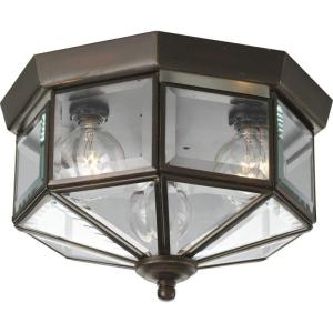 Progress Lighting 3-Light Beveled Glass 9-3/4″ Close-to-Ceiling, Indoor, P5788-20, Antique Bronze(Bronze)