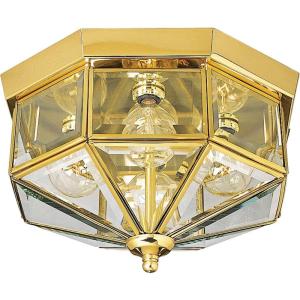 Progress Lighting 4-Light Beveled Glass 11-1/8″ Close-to-Ceiling, Indoor, P5789-20, Antique Bronze(Brass)