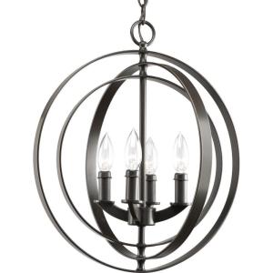 Progress Lighting 4-Light Foyer Pendant, Equinox Collection, Indoor, P3827-126, Burnished Silver(Bronze)