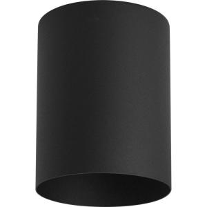 Progress Lighting 5-Inch Cylinder Outdoor Ceiling Light, 1-Light Modern Flush Mount Ceiling Fixture, Interior and Exterior Lighting for Home or Porch, Aluminum Construction, White, P5774-30(Black)