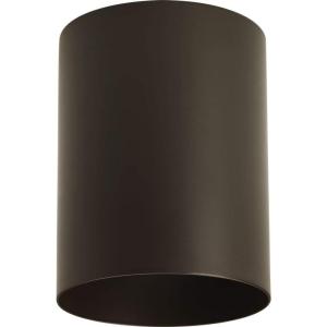 Progress Lighting 5-Inch Cylinder Outdoor Ceiling Light, 1-Light Modern Flush Mount Ceiling Fixture, Interior and Exterior Lighting for Home or Porch, Aluminum Construction, White, P5774-30(Antique Bronze)