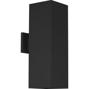 Progress Lighting 6-Inch Aluminum Outdoor Up/Down Wall Lantern Light, Square Collection, Matte Black, P5644-31(Black)