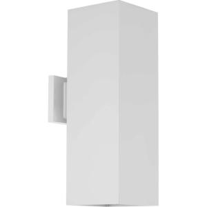 Progress Lighting 6-Inch Aluminum Outdoor Up/Down Wall Lantern Light, Square Collection, Matte Black, P5644-31(White)