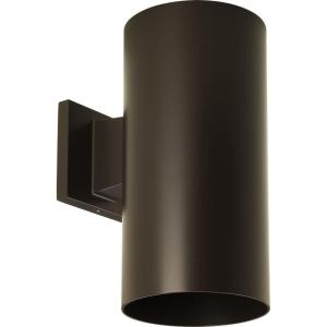 Progress Lighting 6-Inch Cylinder Outdoor LED Wall Sconce, 1-Light Modern Wall Mount LED Light, Interior and Exterior Lighting for Home or Porch, Aluminum, Black (P5641-31/30K)(Bronze)