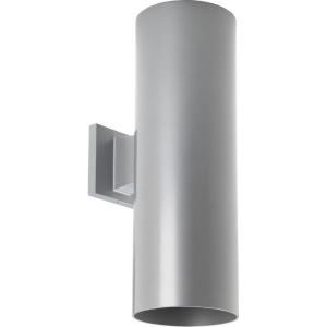 Progress Lighting 6-Inch Cylinder Outdoor Wall Sconce, 2-Light Modern Wall Mount Up and Down Lights, Interior and Exterior Lighting for Home or Porch, Aluminum Construction, Metallic Gray (P5642-82)(Gray)