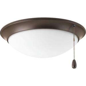 Progress Lighting AirPro Collection Four-Light Ceiling Fan Light, Brushed Nickel(Antique Bronze)