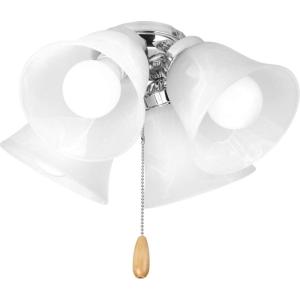 Progress Lighting AirPro Collection Four-Light Ceiling Fan Light, Brushed Nickel(Polished Chrome)