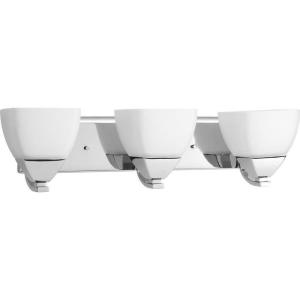 Progress Lighting Appeal Collection 3-Light Etched White Glass Modern Bath Vanity Light Brushed Nickel(Chrome)