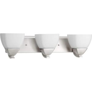 Progress Lighting Appeal Collection 3-Light Etched White Glass Modern Bath Vanity Light Brushed Nickel(Nickel)