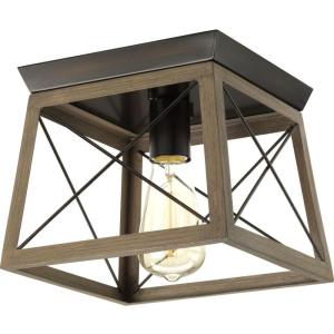 Progress Lighting Briarwood Collection 2-Light Ceiling Light, Flush Mount Ceiling Light Fixture for Interior Kitchen Lights, Hallway, Bedroom, Living Room, 12-Inch by 6-Inch, Galvanized Finish(Antique Bronze)