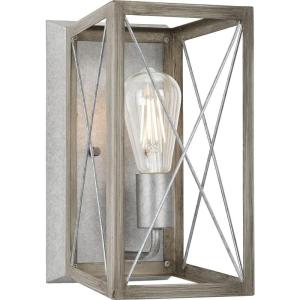Progress Lighting P710012-143 Briarwood Graphite One-Light Wall Sconce, , Black(Galvanized Finish)