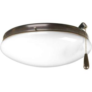 Progress Lighting Two-Light Universal Opal Glass Fan Light Kit, Graphite(Antique Bronze)