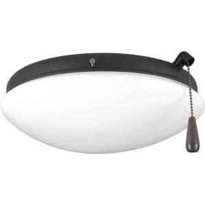 Progress Lighting Two-Light Universal Opal Glass Fan Light Kit, Graphite(Forged Black)