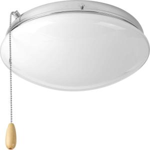 Progress Lighting Two-Light Universal Opal Glass Fan Light Kit, Graphite(Polished Chrome)