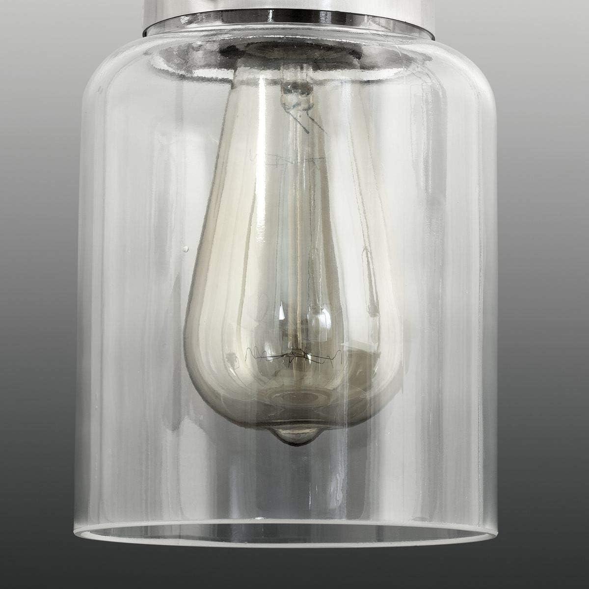 image:imageCalhoun Collection 1Light Clear Glass Farmhouse Bath Vanity Light Brushed NickelNickel