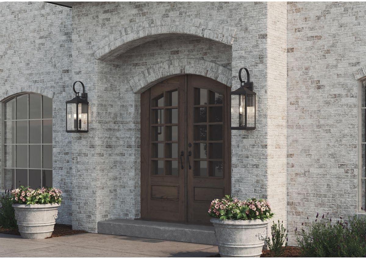 image:imageGibbes Street Collection 3Light Clear Beveled Glass New Traditional Outdoor Large Wall Lantern Light Textured BlackTextured Black