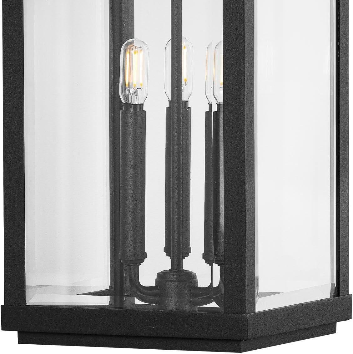 image:imageGibbes Street Collection 3Light Clear Beveled Glass New Traditional Outdoor Large Wall Lantern Light Textured BlackTextured Black