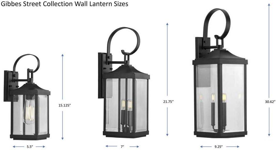 image:imageGibbes Street Collection 3Light Clear Beveled Glass New Traditional Outdoor Large Wall Lantern Light Textured BlackTextured Black