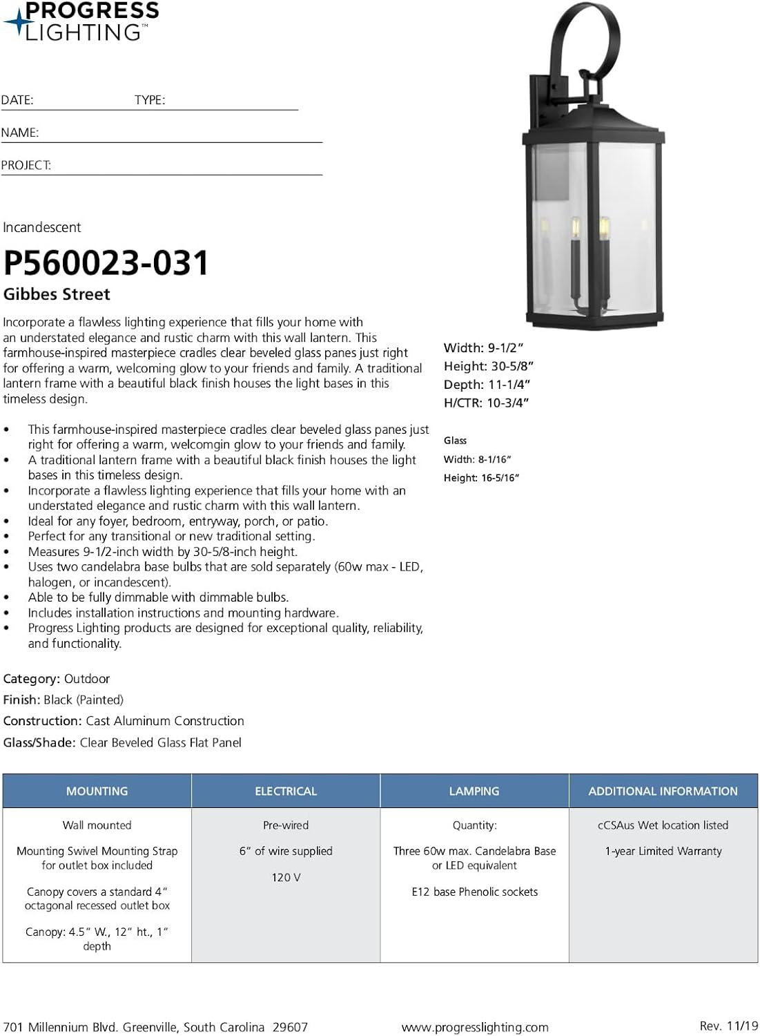 image:imageGibbes Street Collection 3Light Clear Beveled Glass New Traditional Outdoor Large Wall Lantern Light Textured BlackTextured Black