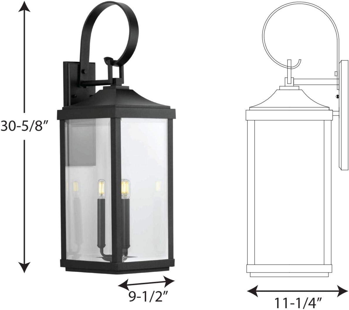 image:imageGibbes Street Collection 3Light Clear Beveled Glass New Traditional Outdoor Large Wall Lantern Light Textured BlackTextured Black