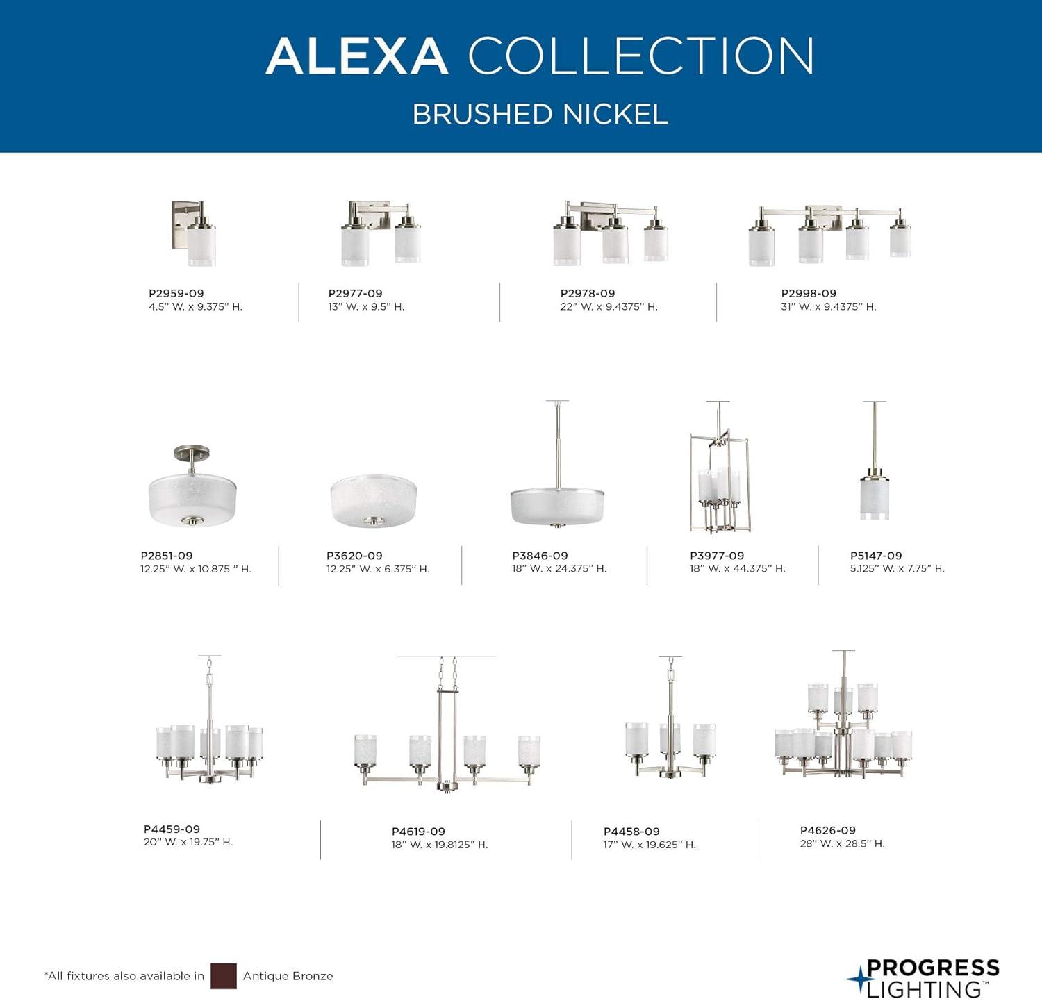image:imageProgress Lighting Alexa Collection 4Light Etched Opal Glass Modern Bath Vanity Light Brushed NickelBrushed Nickel