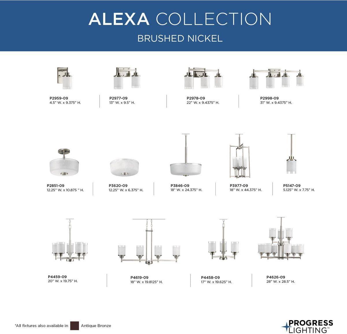 image:imageProgress Lighting Alexa Collection 4Light Etched Opal Glass Modern Bath Vanity Light Brushed NickelBrushed Nickel