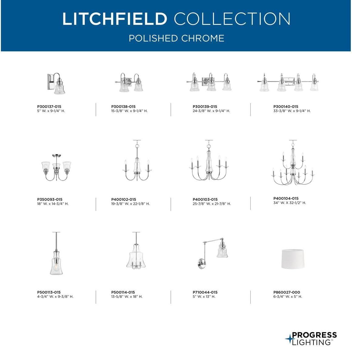 image:imageProgress Lighting P300138015 Litchfield Bath amp Vanity Chrome 925x1538x1538