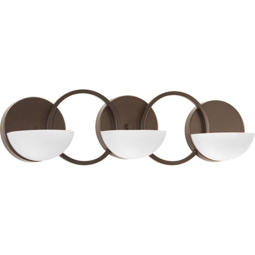 image:imageProgress Lighting P203520 Engage 3Lt Bath and Vanity Fixture with Etched Opal glass shades