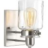 Calhoun Collection 1-Light Clear Glass Farmhouse Bath Vanity Light Brushed Nickel(Nickel)